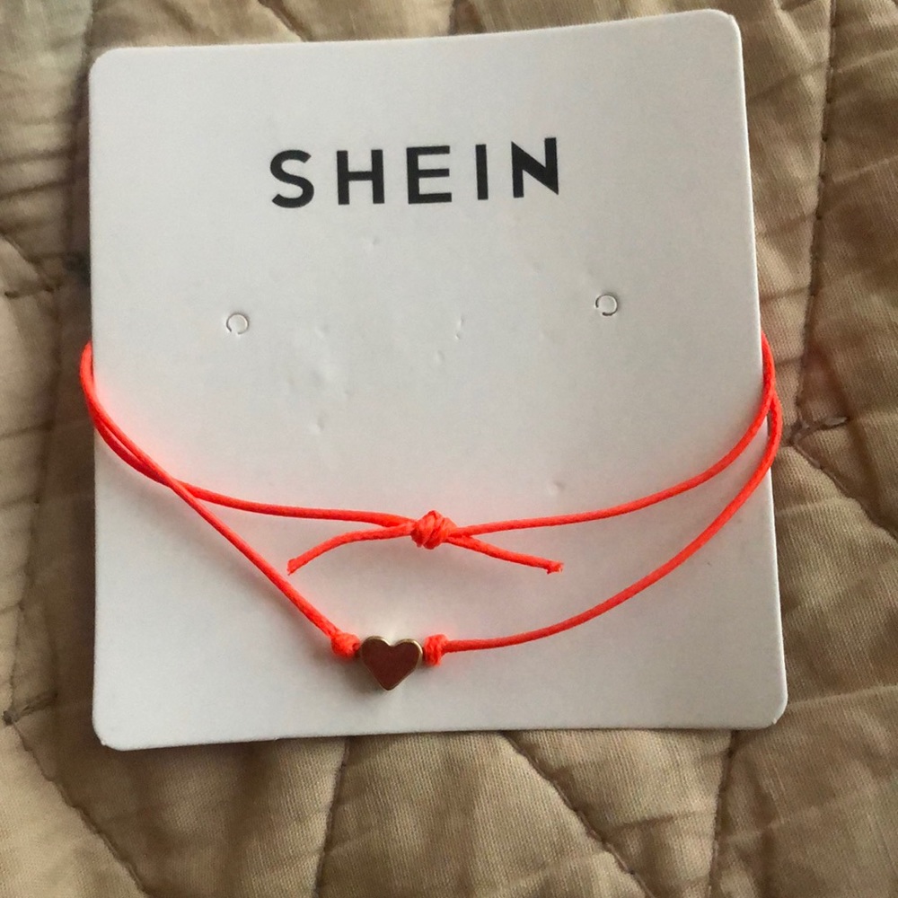 bright orange with heart anklet/bracelet